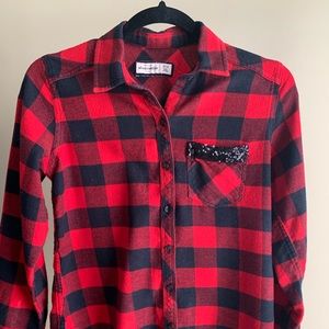 Abercrombie flannel with sequin detail